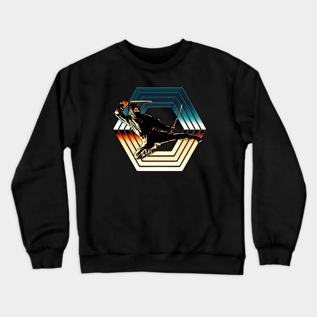 Hexagonal 80s Ninja Crewneck Sweatshirt by Doc Multiverse Designs